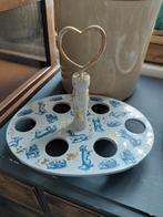 Houten eierrekje teckel delftsblauw heinen stijl, Ophalen