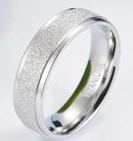 Ring Titanium massief Glans / Mat zilver maat 22 -NIEUW-, Overige materialen, 20 of groter, Nieuw, Ophalen of Verzenden