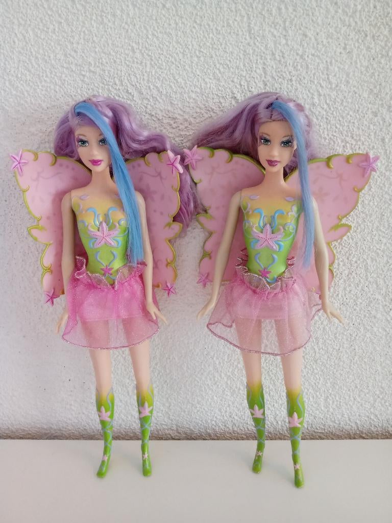 2 x BARBIE FAIRYTOPIA MERMAIDIA COLOR-CHANGE, Ophalen of Verzenden, Gebruikt, Pop
