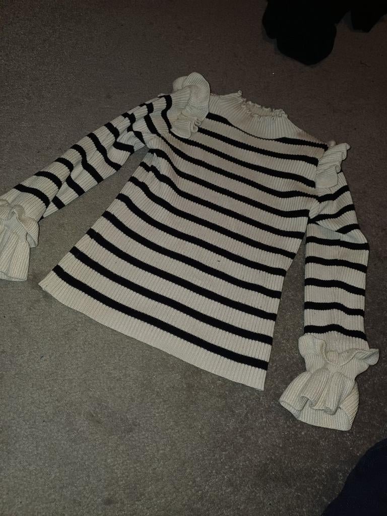 Truitje zwart wit gestreept maat 104/110, Kinderen en Baby's, Kinderkleding | Maat 104, Ophalen of Verzenden