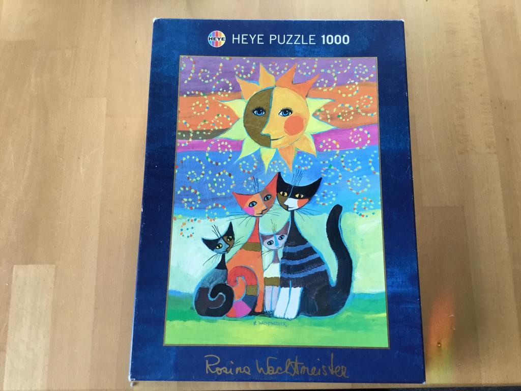 Heye Legpuzzel 1000 Stukjes - Rosina Wachtmeister Katten, Hobby en Vrije tijd, Ophalen, 500 t/m 1500 stukjes, Gebruikt, Legpuzzel
