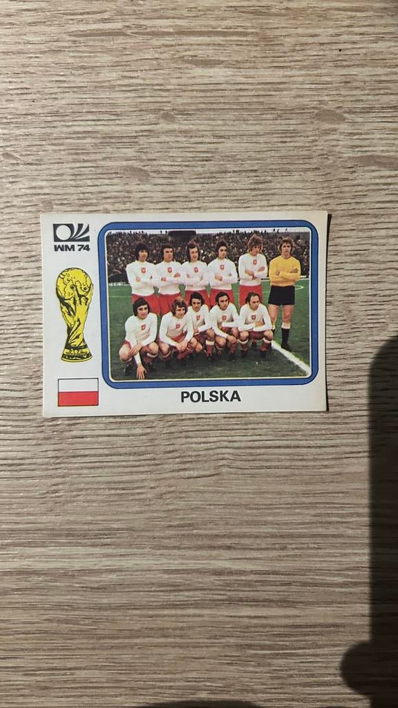Panini München 74 plaatje Team Polen WK 74, Ophalen of Verzenden, Zo goed als nieuw, Plaatje