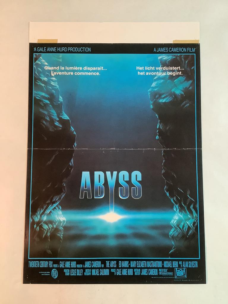 THE ABYSS   JAMES CAMERON   filmposter  33-50 cm, Ophalen of Verzenden, Gebruikt, Deurposter of groter, Film en Tv