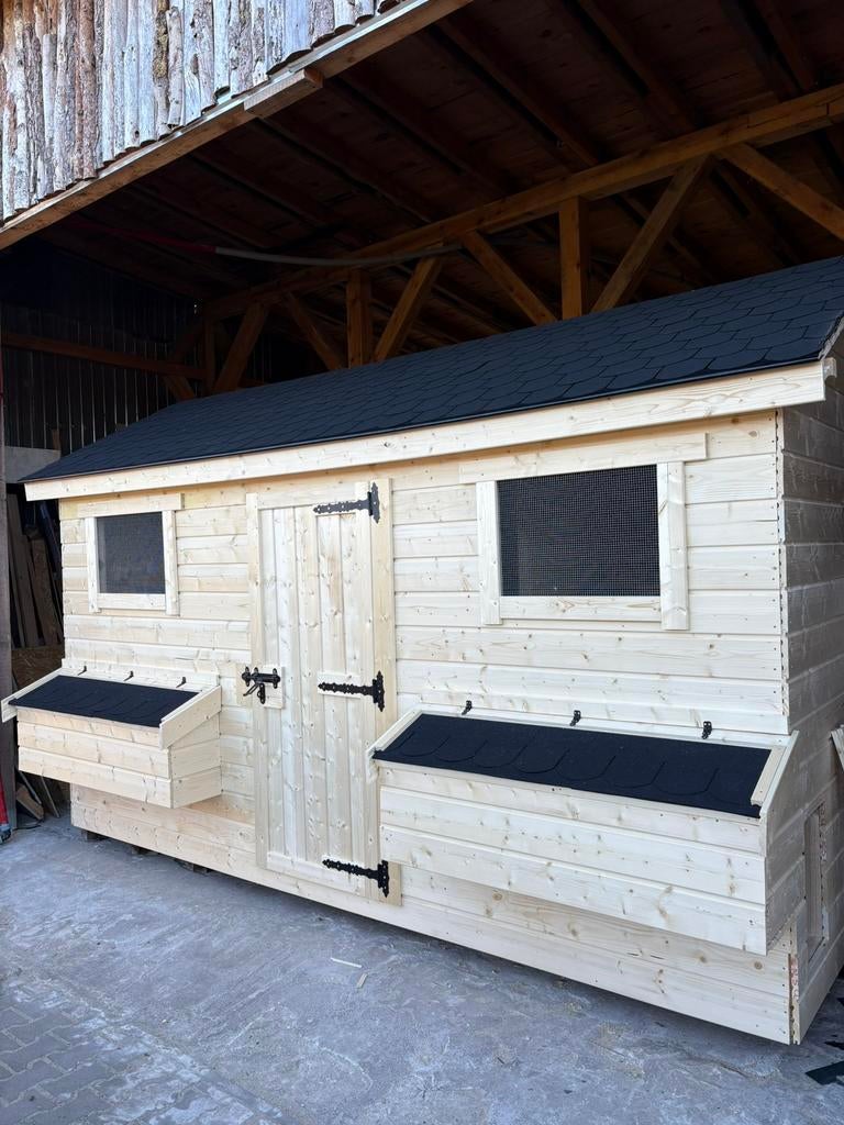 Groot houten kippenhok voor 20–30 kippen – levering inbegr, Ophalen, Nieuw