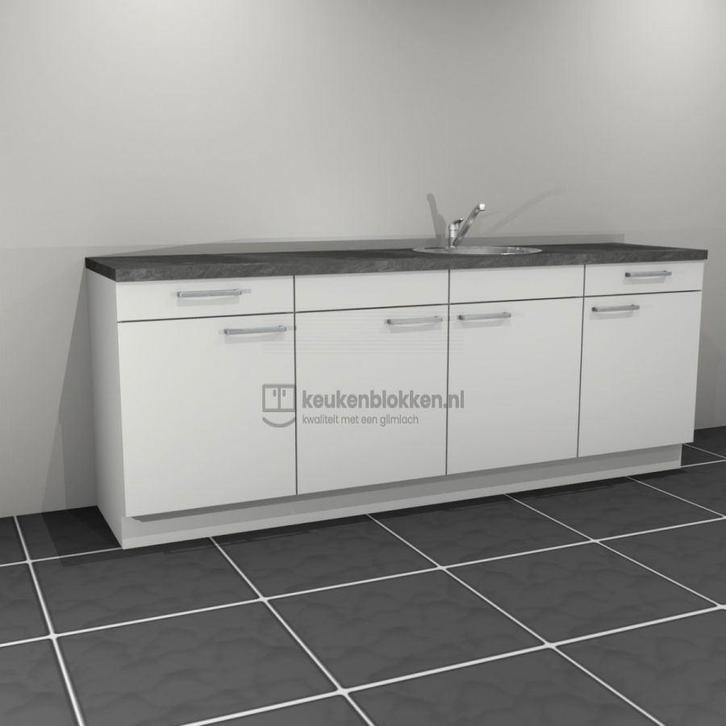 Keukenblok met spoelbak rechts met lades 2.40m Op voorraad !, Huis en Inrichting, Keuken | Keukenelementen, Nieuw, Minder dan 100 cm