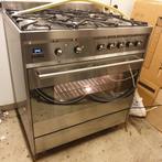 RVS SMEG 5PITS GASFORNUIS 80CM BREED, Witgoed en Apparatuur, Fornuizen, Zo goed als nieuw, Inductie, Vrijstaand, 85 tot 90 cm