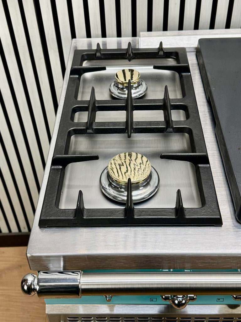 Unieke Lacanche Fornuis Koraalblauw / Coupe de feu 110 cm, Witgoed en Apparatuur, Fornuizen, Fornello Esperta, Ophalen of Verzenden