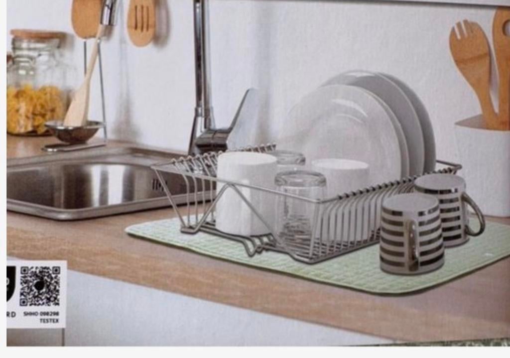 Afdruipmat Microvezel Groen 40x48 cm - Waterabsorberend, Huis en Inrichting, Keuken | Keukenbenodigdheden, Verzenden, Nieuw, Overige materialen