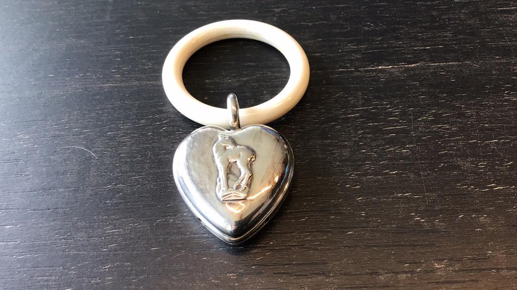 Zilveren bijtring met rammelaar, Antiek en Kunst, Ophalen of Verzenden