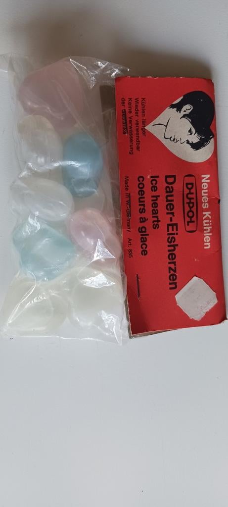 Vintage ijsblokjes hartvorm plastic nieuw in verpakking, Ophalen of Verzenden