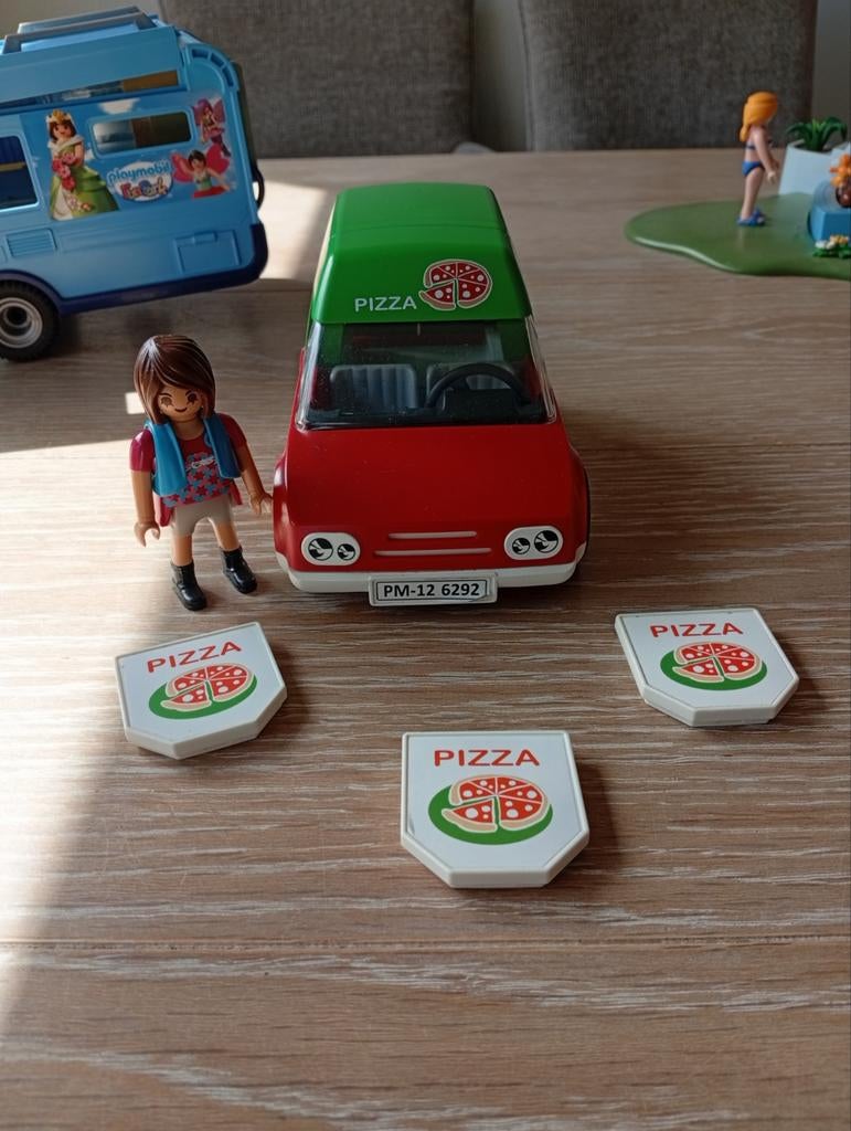 Grote Playmobil set: pizza, camping, speeltuin, caravan, Ophalen, Gebruikt, Jongen of Meisje