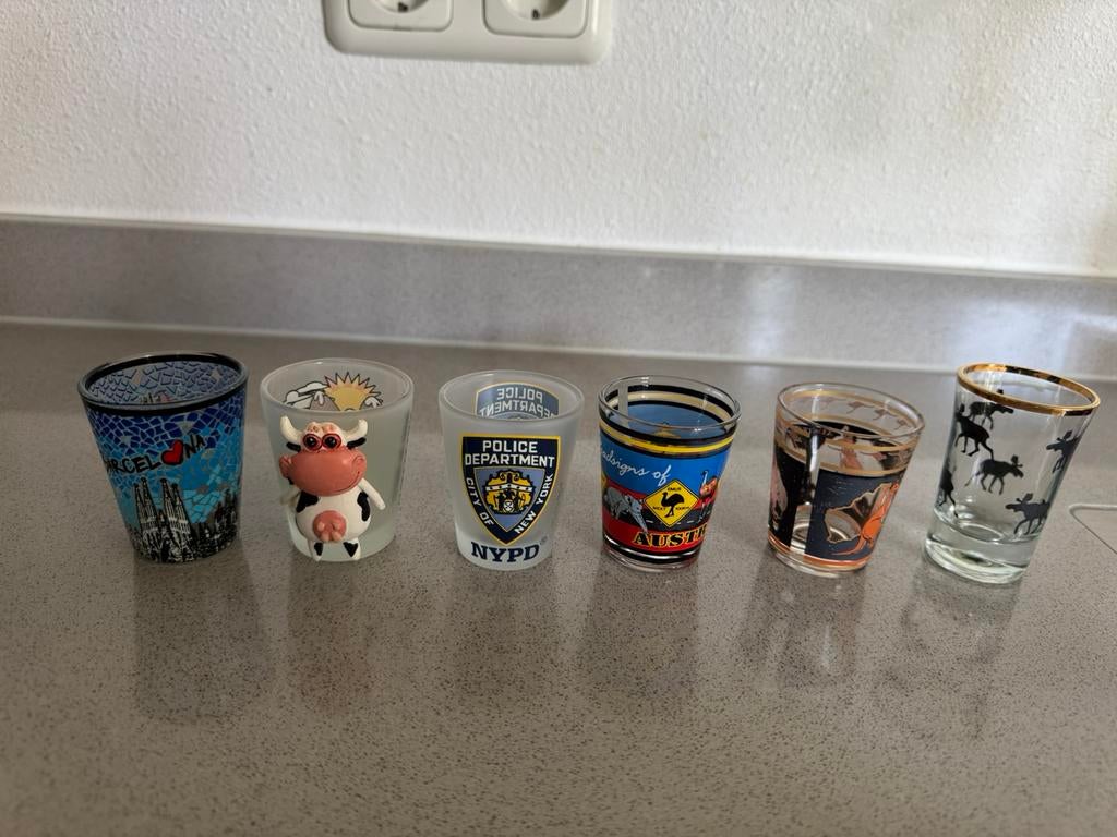 14 diverse borrelglaasjes, Verzamelen, Glas en Borrelglaasjes, Ophalen of Verzenden, Zo goed als nieuw, Borrel- of Shotglas