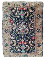 Handmade Persian wool Tabriz sit cushion floral blue 61x88cm, Gebruikt, Blauw, HYPE POP-UP, Ophalen of Verzenden
