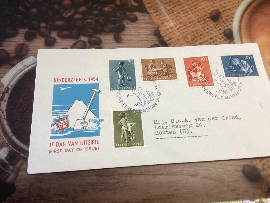 No1307 E19 gelopen Houten Heb van Nederland jaargangen fdc, Ophalen, Onbeschreven, Nederland