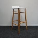 Softline Italia Quid Design Barkruk | Wit | Zithoogte 77 cm, Hout, -, -, 60 tot 90 cm