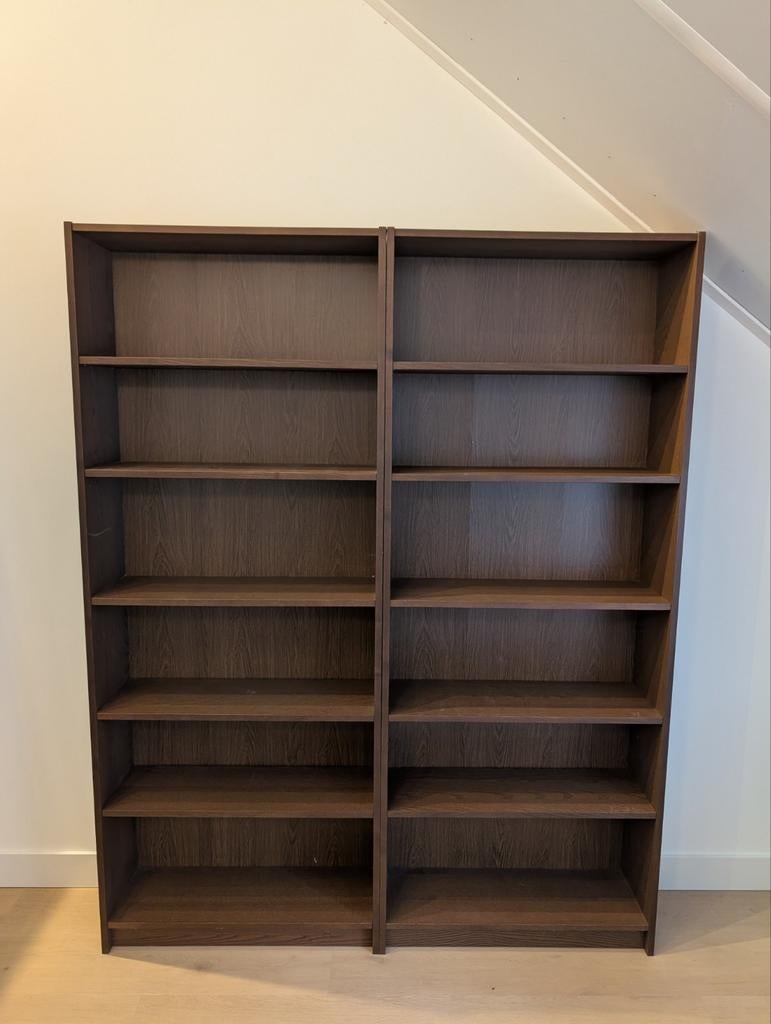IKEA Billy Boekenkast - Donker Eiken Fineer, Ophalen, Met plank(en), 200 cm of meer, 50 tot 100 cm
