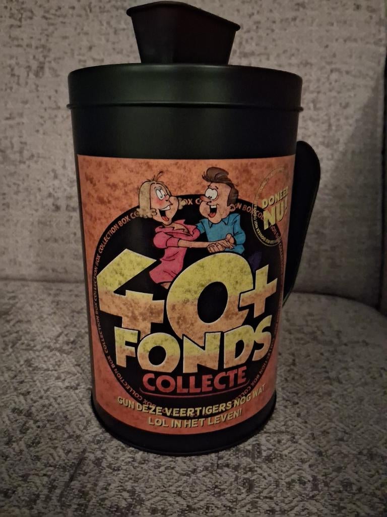 40 jaar, jarig, verjaardag fooienpot, Ophalen, Zo goed als nieuw, Versiering, Verjaardag