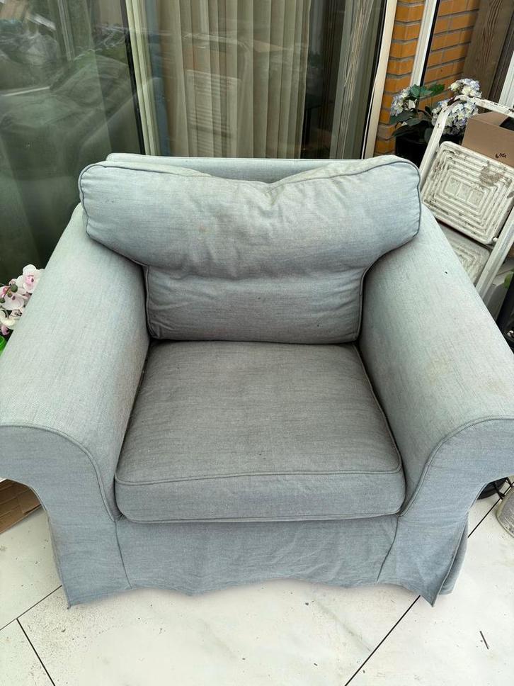 Gratis Ektorp fauteuil, Huis en Inrichting, Fauteuils, Gebruikt, Stof, 75 tot 100 cm, Ophalen