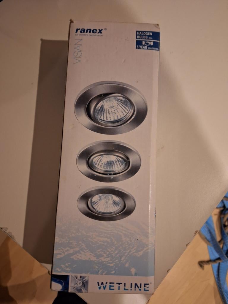 Nieuwe Halogeen Spots - Set van 3, Metaal of Aluminium, Nieuw, Ophalen of Verzenden, Inbouw