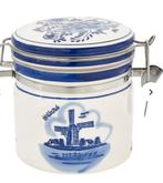 Mooie Delfts Blauwe Voorraadpot Handgeschilderd, Ophalen of Verzenden, Overige materialen, Pot, Bus of Blik