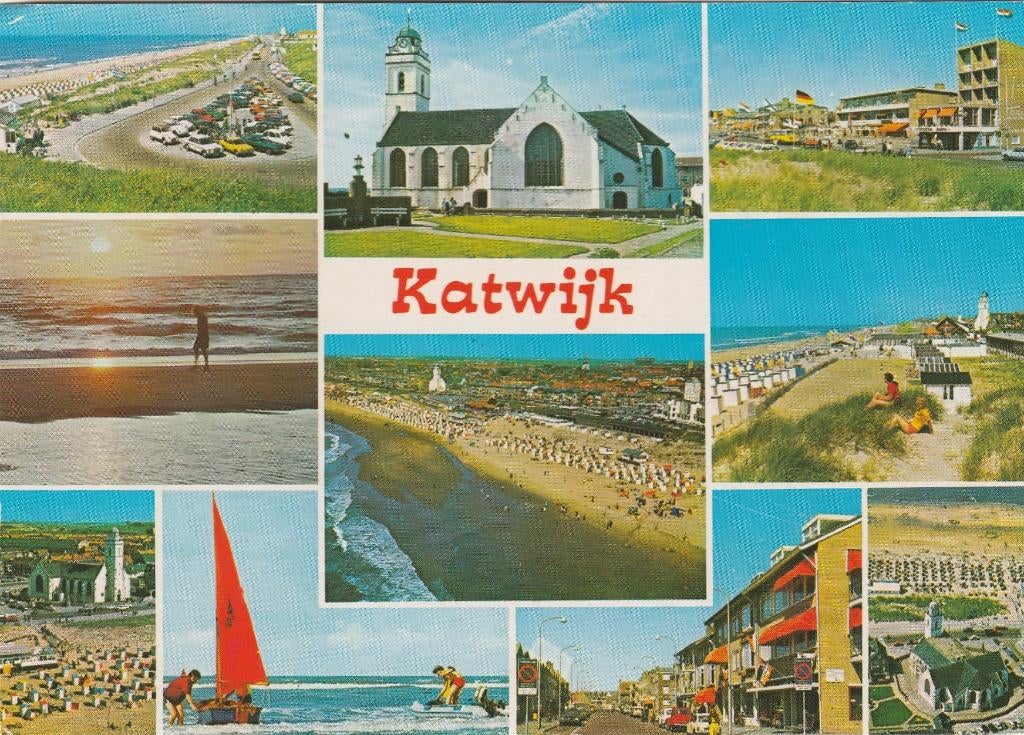 KATWIJK Panorama Strand Kerk Hotel, Verzenden, 1980 tot heden, Gelopen, Zuid-Holland
