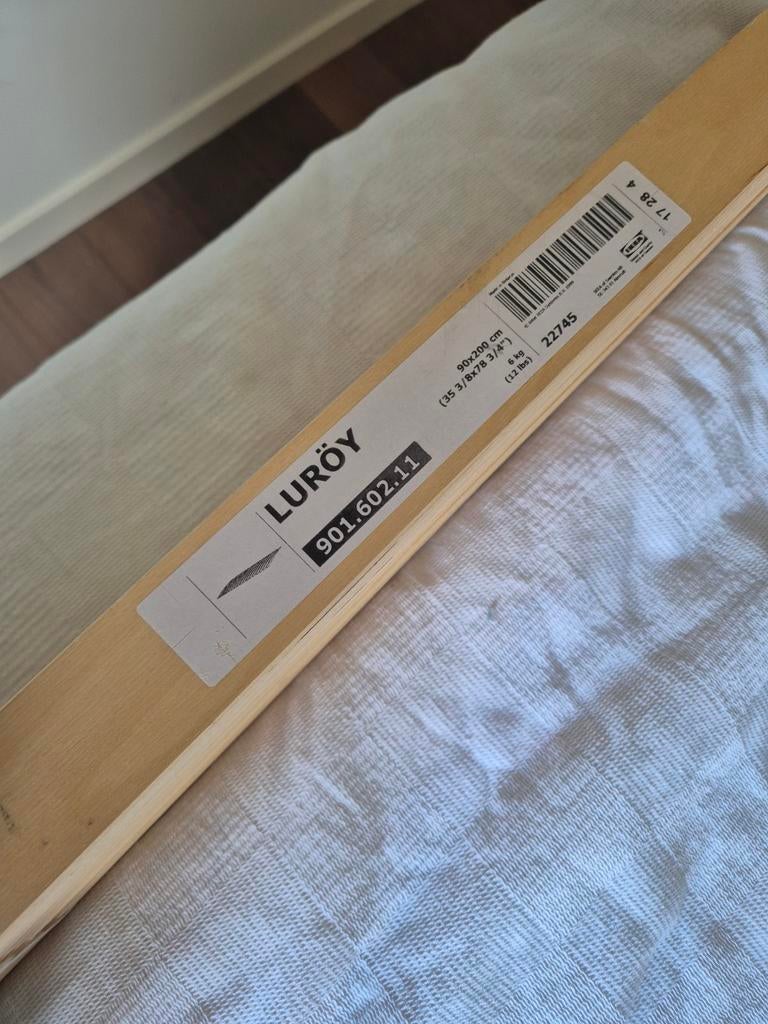 IKEA Luroy lattenbodem 90x200cm, Ophalen, 90 cm, Eenpersoons, Nieuw