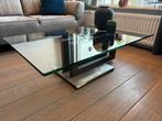 Glazen salontafel met RVS onderstel - 115x75x38 cm, Huis en Inrichting, Tafels | Salontafels, Ophalen, Gebruikt, 100 tot 150 cm