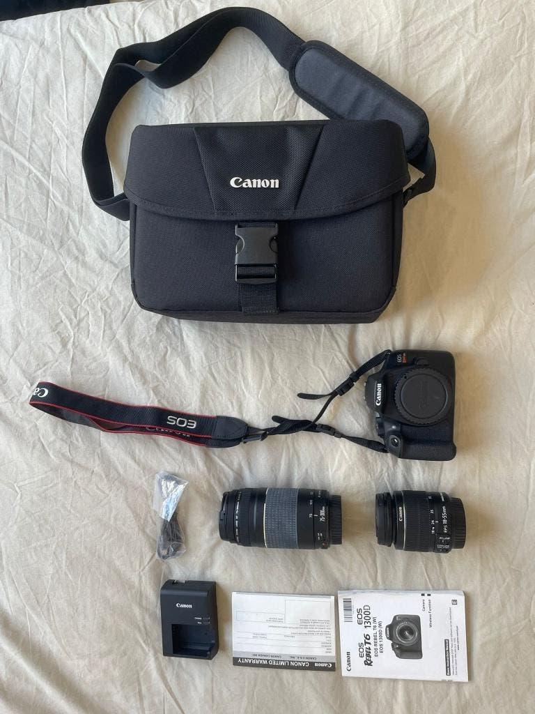 Canon EOS Rebel T6/ 1300D, Spiegelreflex, Canon, Zo goed als nieuw, Geen optische zoom