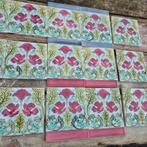 114 Art nouveau tegels Saint Amand rode klaprozen, Ophalen