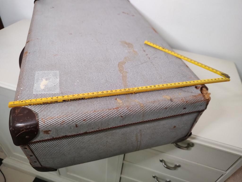 K556 VINTAGE jaren 50 koffer van geperst karton, Overige materialen, Gebruikt, 45 tot 55 cm, Onbekend