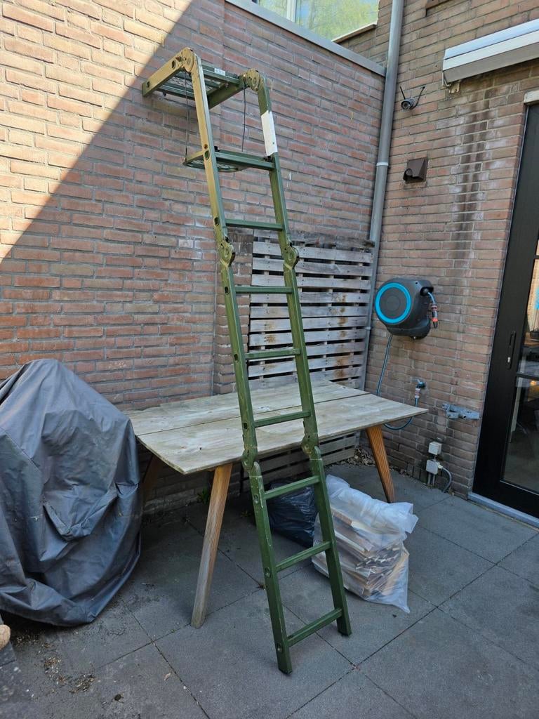Opvouwbare ladder/trap, groen, gebruikt, Ophalen, Gebruikt, Ladder, Opvouwbaar of Inschuifbaar