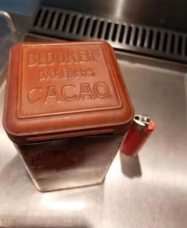 Oud Blooker's Daalders Cacao blik, Ophalen of Verzenden, Gebruikt, Overige, Overige merken