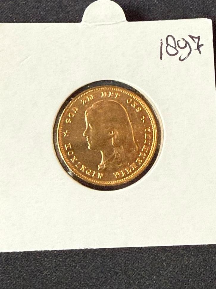 Gouden tientje Wilhelmina 1897, Postzegels en Munten, Munten | Nederland, Losse munt, Overige waardes, Koningin Wilhelmina, Goud