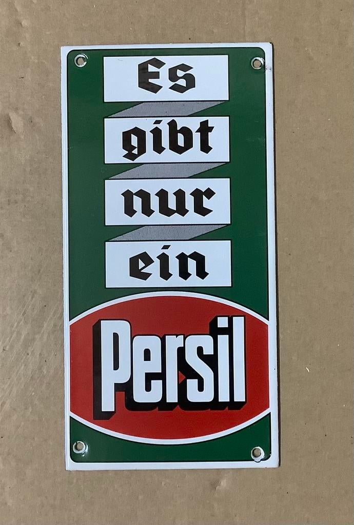 Emaille deurpostje PERSIL, Ophalen of Verzenden, Gebruikt, Reclamebord
