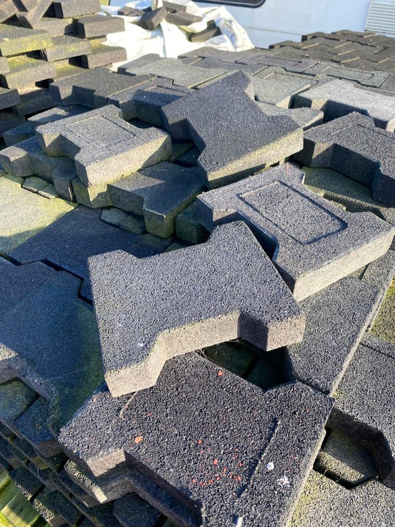Rubberen H Klinkers, Tuin en Terras, Tegels en Klinkers, Ophalen, Gebruikt, 10 m² of meer, Rubber