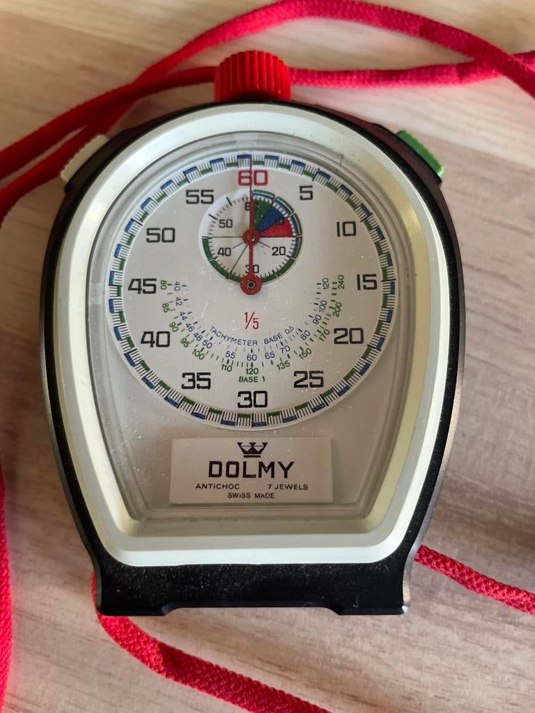 Vintage Dolmy Antichoc Stopwatch - 7 Jewels Swiss Made, Ophalen of Verzenden