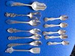 12 oude (verzilverde) lepeltjes, Ophalen of Verzenden, Gebruikt, Metaal, Bestek
