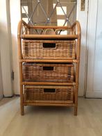 Rotan vintage ladekast, Huis en Inrichting, Kasten | Ladekasten, Ophalen, 50 tot 100 cm, Zo goed als nieuw, 3 of 4 laden
