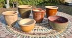 6 Aardewerk bloempotten voor buiten in verschillende maten., Ophalen, Rond, Aardewerk, Minder dan 40 cm