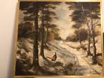 Schilderij: Winterlandschap met fazant, gesigneerd, Ophalen