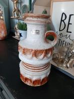 Vintage vaas West Germany beige bruin 7915-25, Gebruikt, Overige kleuren, Aardewerk of Porselein, Ophalen of Verzenden