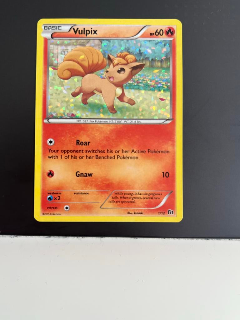 Vulpix 1/12 Mac 2015 Promo Pokémon Kaart, Ophalen, Zo goed als nieuw, Losse kaart, Foil