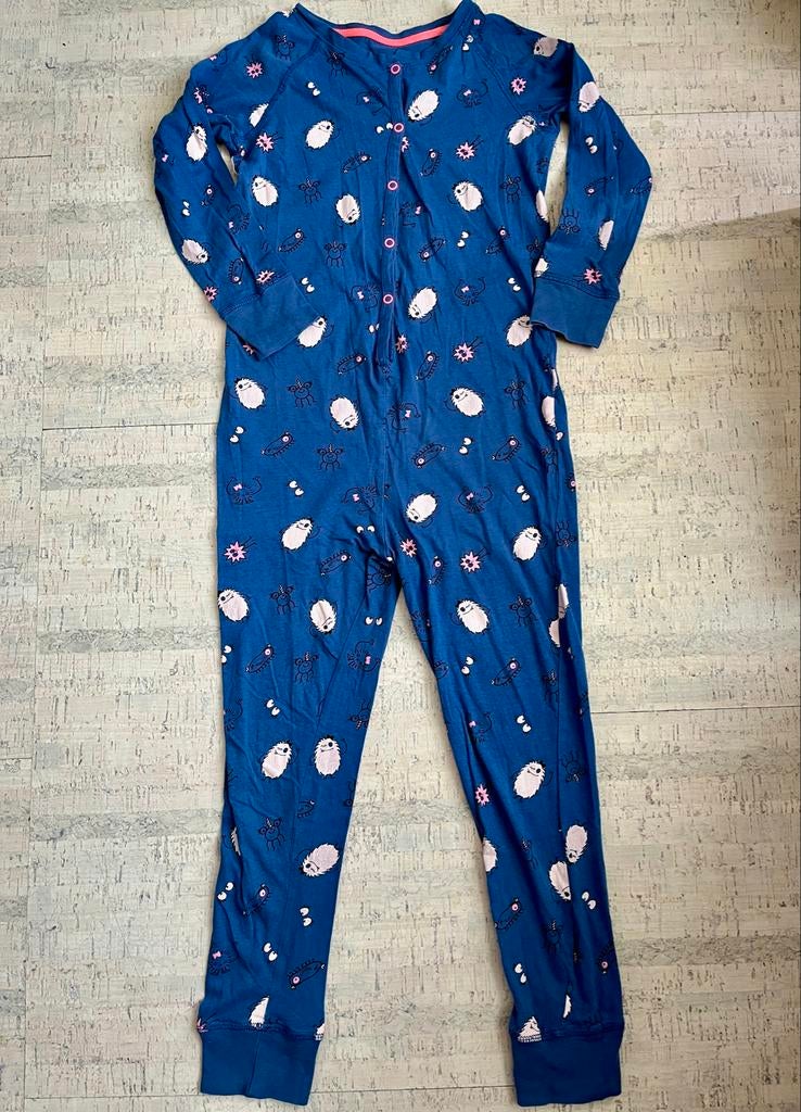 Hema Onesie/ pyjama - Maat 122/128 met leuke monsters, Kinderen en Baby's, Kinderkleding | Maat 122, Ophalen of Verzenden, Zo goed als nieuw