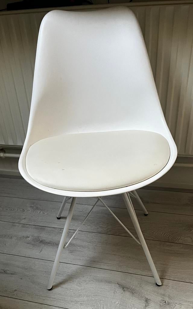 Kuipstoelen Jysk Klarup wit 4 st, Ophalen, Gebruikt, Wit, Vier