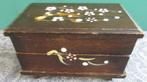 oud beschilderd kistje 14 x 9 x 8,5 cm, Antiek en Kunst, Ophalen of Verzenden