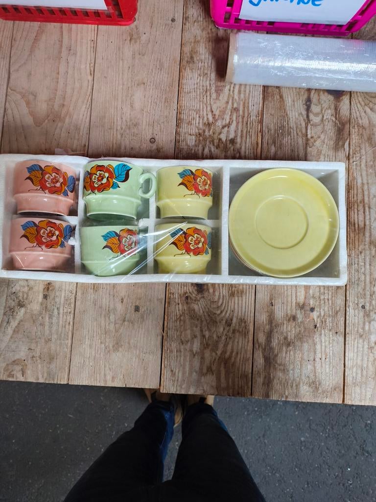 Vintage Weidmann Porzellan Italy 6x kop en schotel, Antiek en Kunst, Ophalen of Verzenden