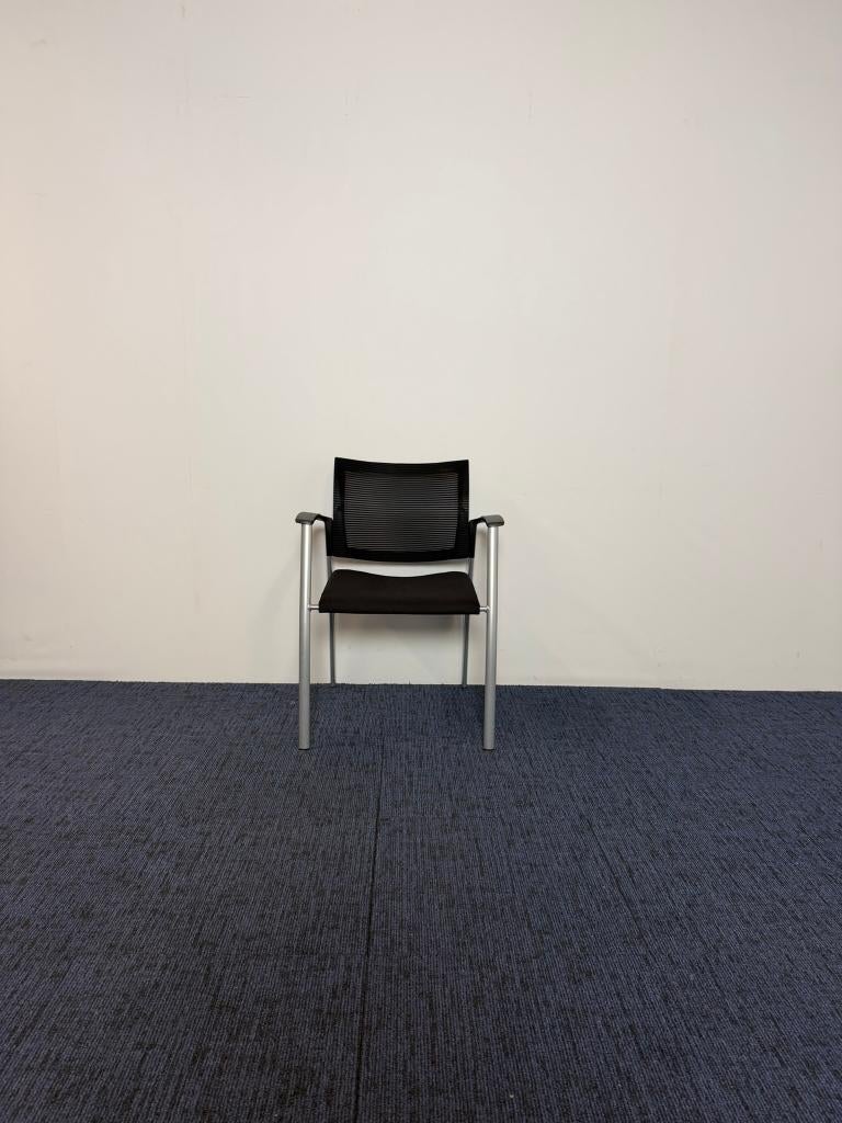 60 x Vergaderstoel CS Mesh, zwart, aluminium frame, Ophalen, Gebruikt, Zwart, Stof