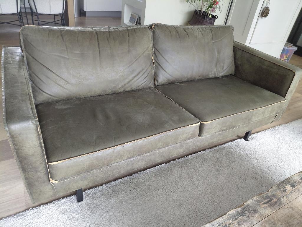 Bank Be Pure Home 2/2,5 zits, groen, Huis en Inrichting, Ophalen, Zo goed als nieuw, 75 tot 100 cm, Rechte bank