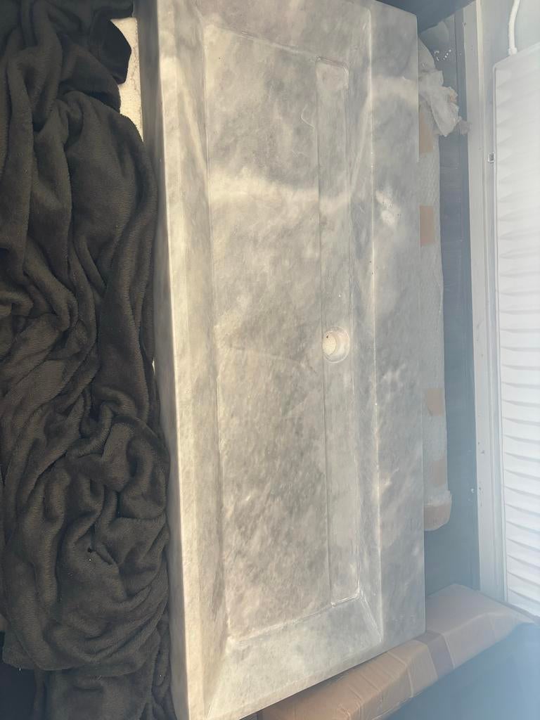 Marmeren wasbak 120, Huis en Inrichting, Badkamer | Badtextiel en Accessoires, Ophalen, Gebruikt, Grijs, Overige typen