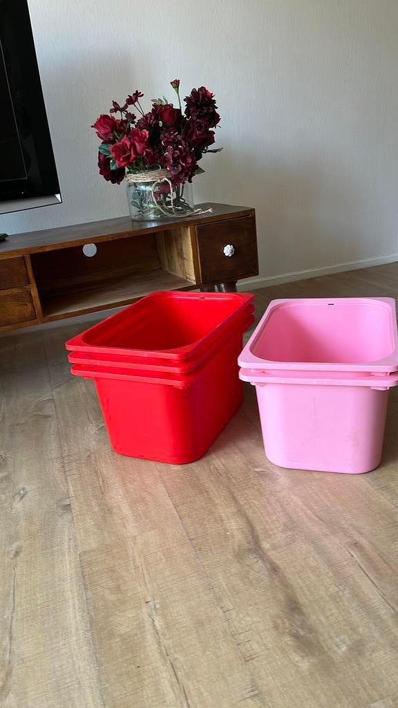 5 trofast bakken va Ikea, Huis en Inrichting, Ophalen of Verzenden, Zo goed als nieuw, Kunststof, Minder dan 50 cm